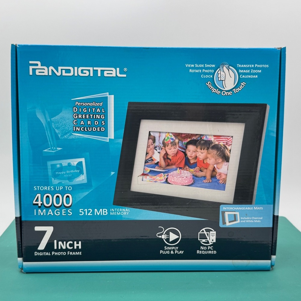 Pandigital 7" Digital Photo Frame 512MB Remote Open Box
